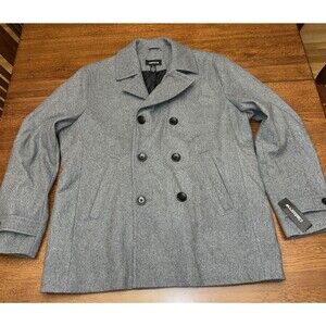 NEW Liz Claiborne Gray Peacoat Mid-Length Classic Winter Coat size Large L